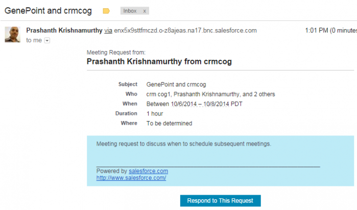 sfdc create group meeting request in email