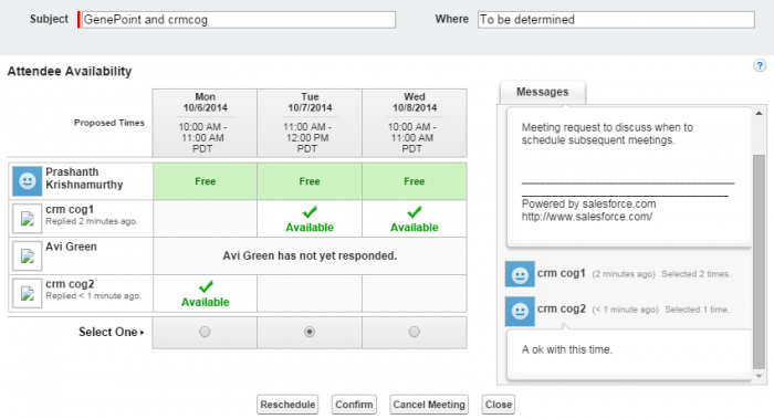 Scheduling meetings with a large group in Salesforce.com
