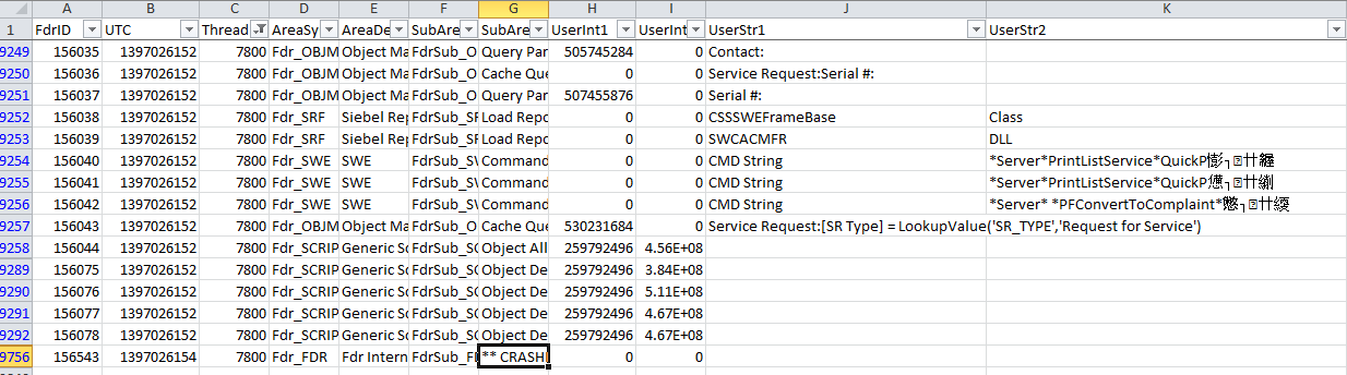 siebel crash fdr analysis