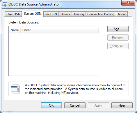 How did Siebel ODBC settings disappear in Windows 7?