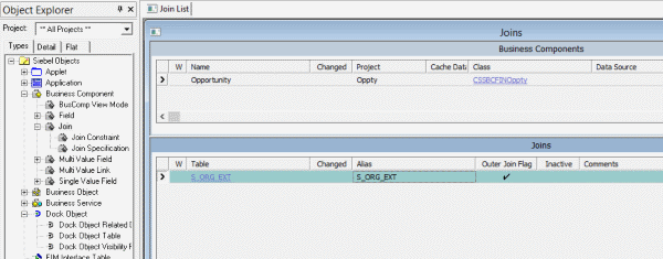 How to configure a join in Siebel