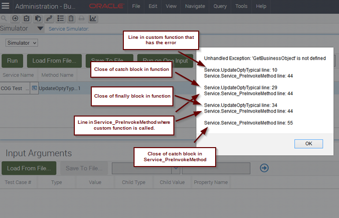 throw statements to debug Siebel eScript