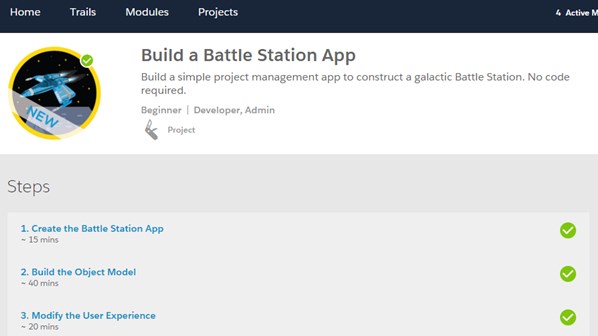 battlestation app project salesforce trailhead learning